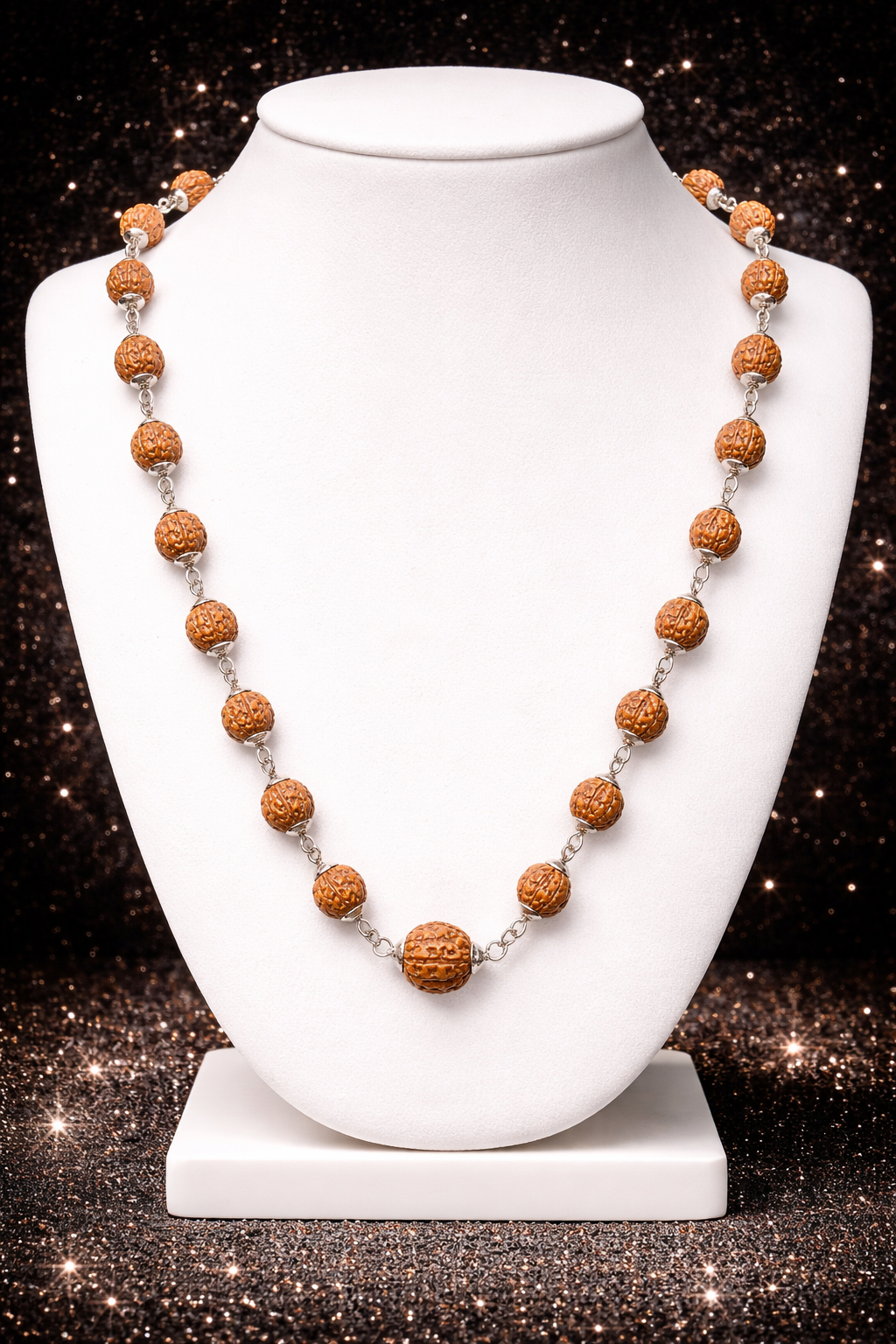 SuRosha Rudraksha Set – Ketting 50 cm & Armband 20 cm – Goud & Zilver