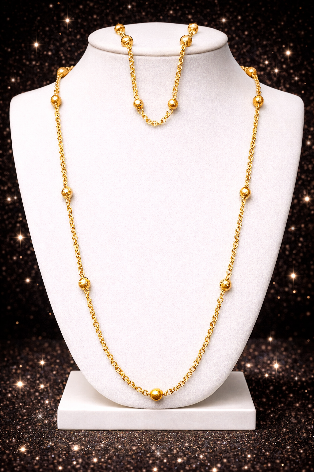 SuRosha Gouden Balletjes Set – Ketting 60 cm & Armband 20 cm