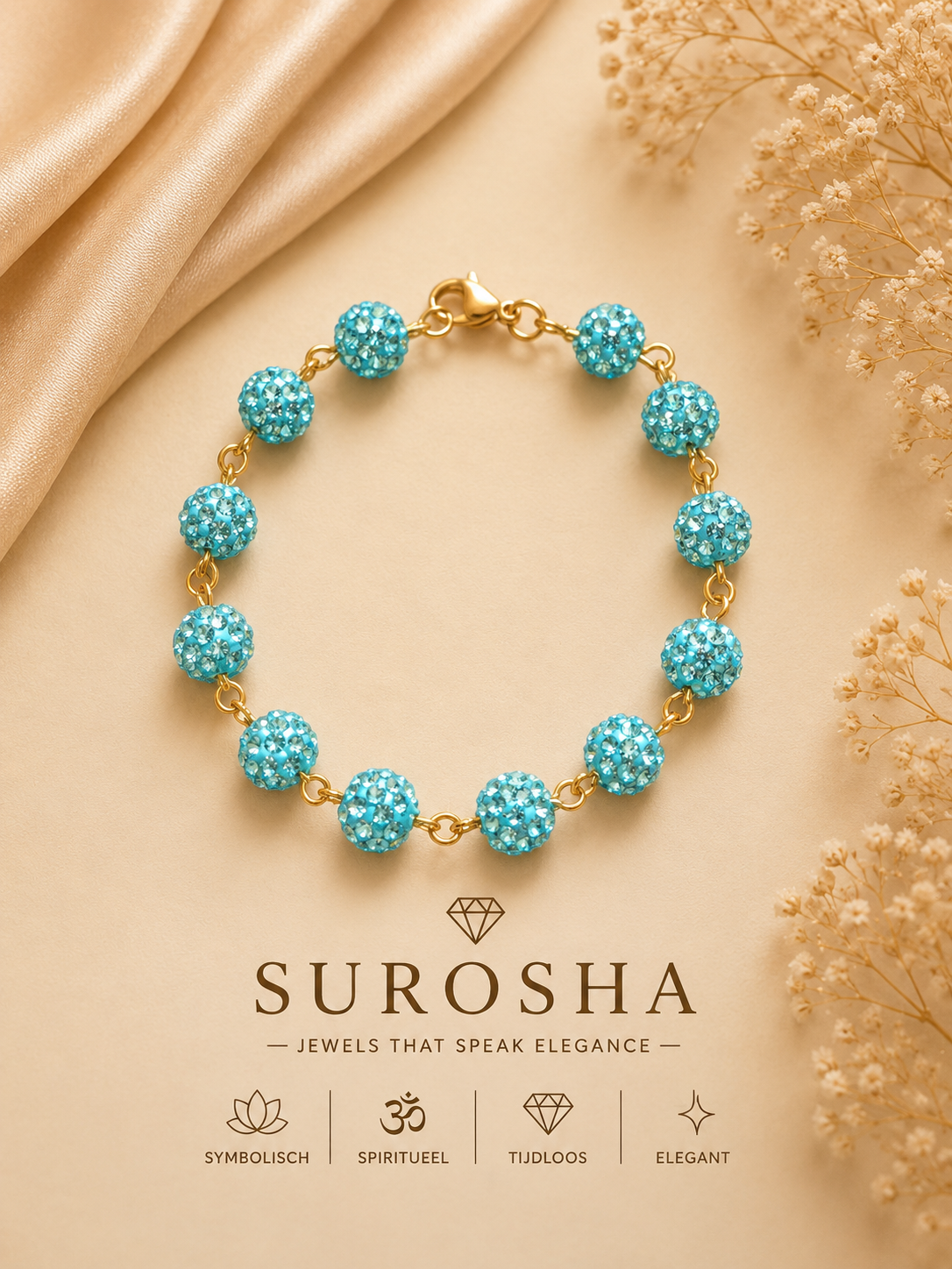 SuRosha Turquoise Shamballa Armband