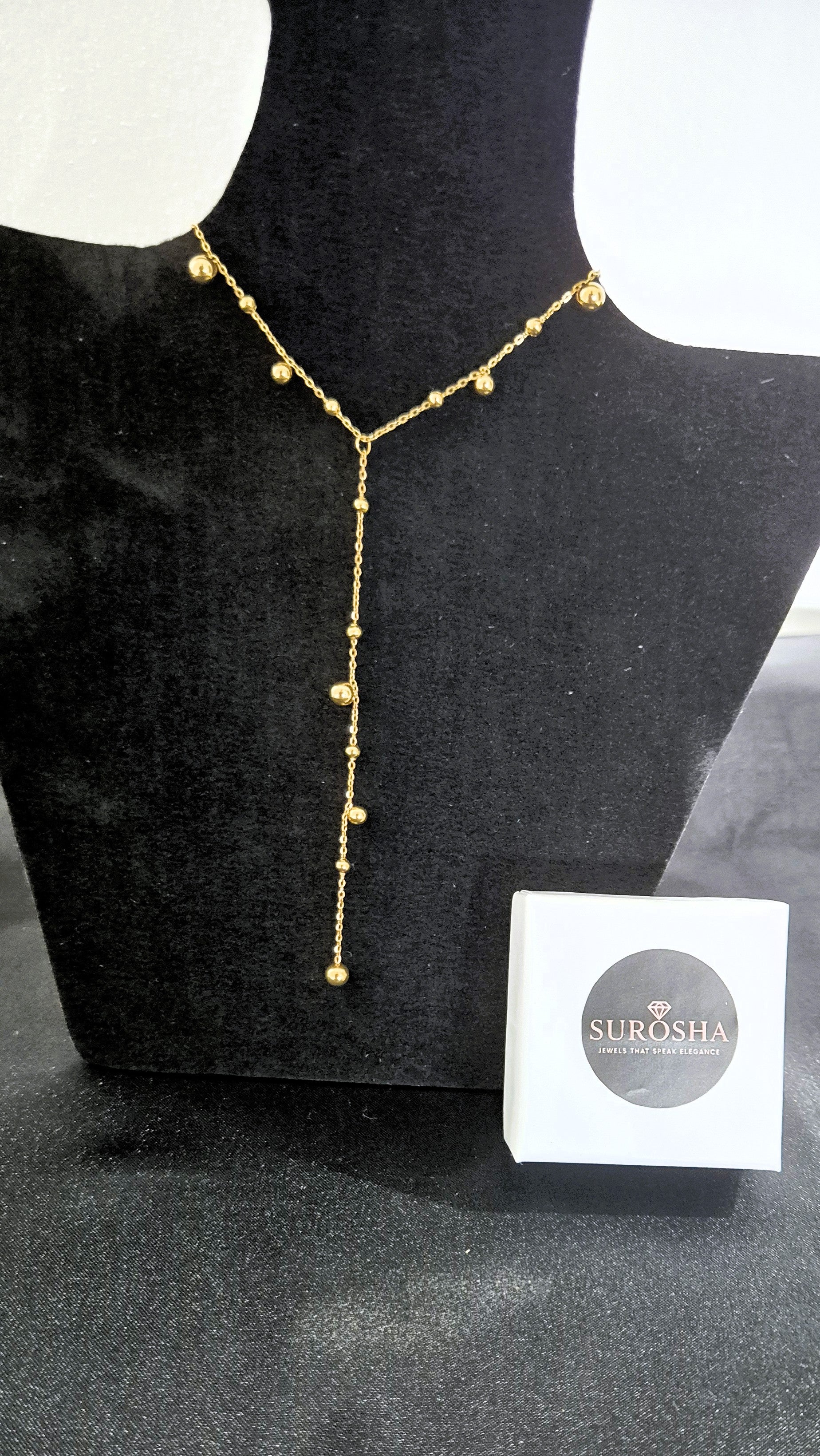 SuRosha Golden Drops Ketting – Minimalistische Luxe