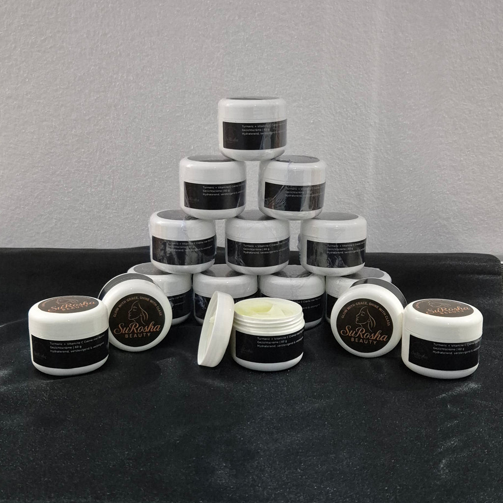 SuRosha Turmeric + Vitamine C + Retinol Gezichtscrème – Hydraterend, Verstevigend, Verjongend en goede basis voor de make-up