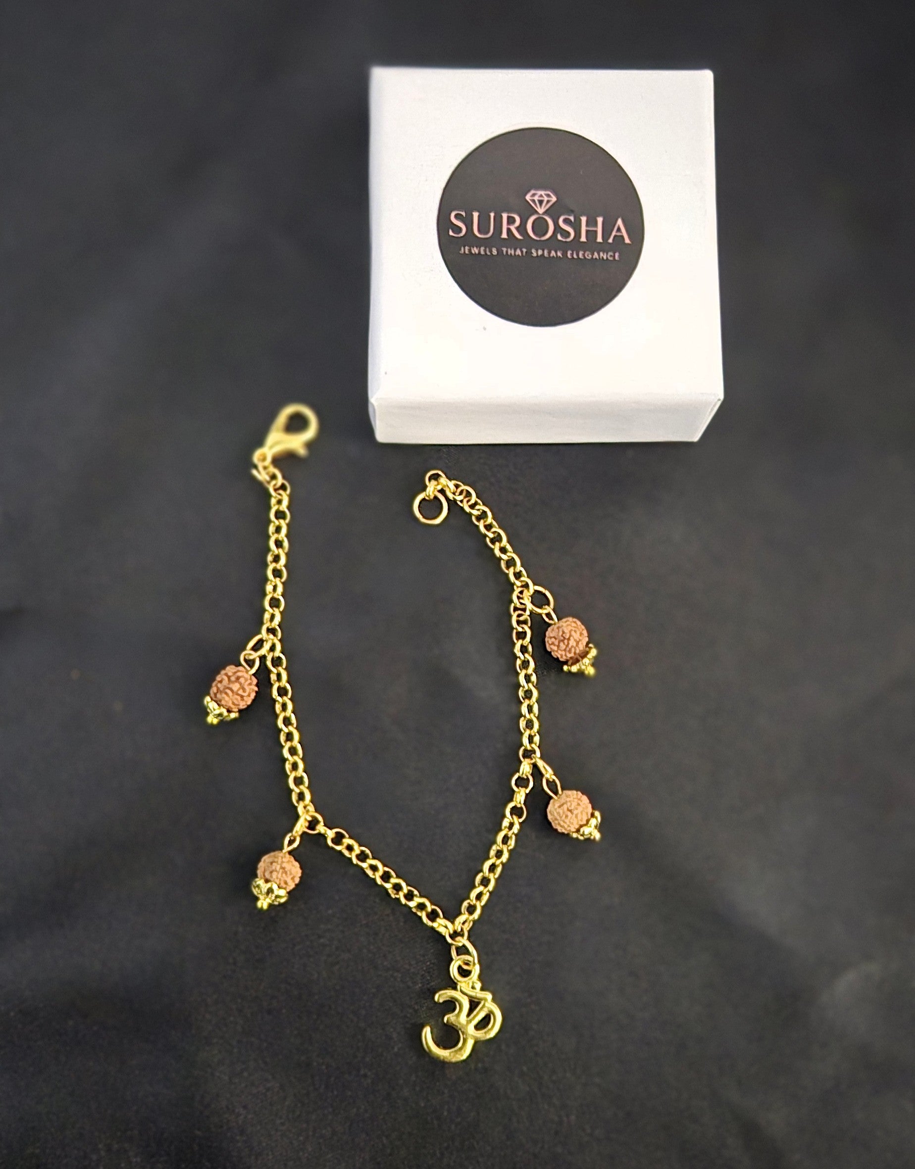 Armband – Rudraksha Kralen met OHM Hangers