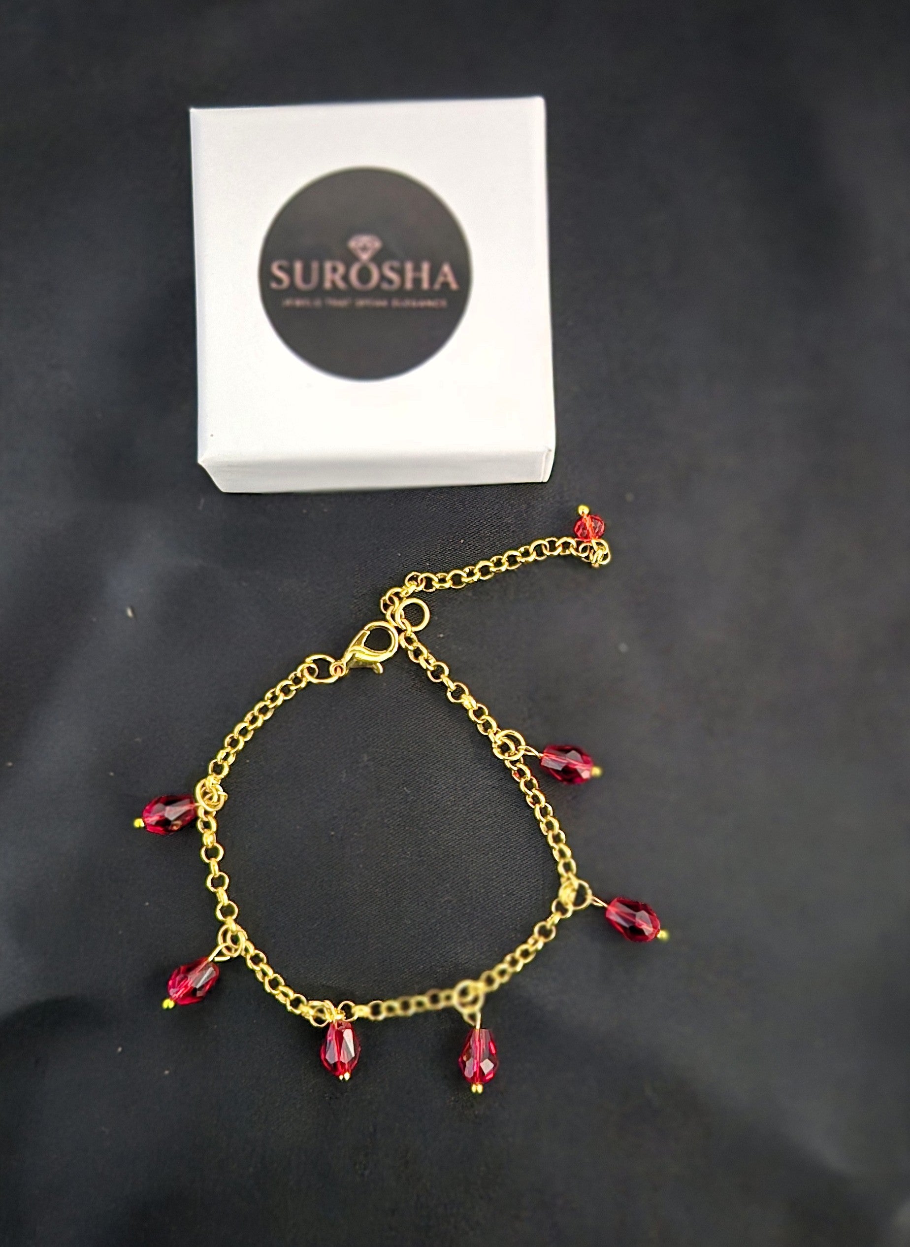 SuRosha Handgemaakte Armband – Rode Drubbel OGri AI Kralen