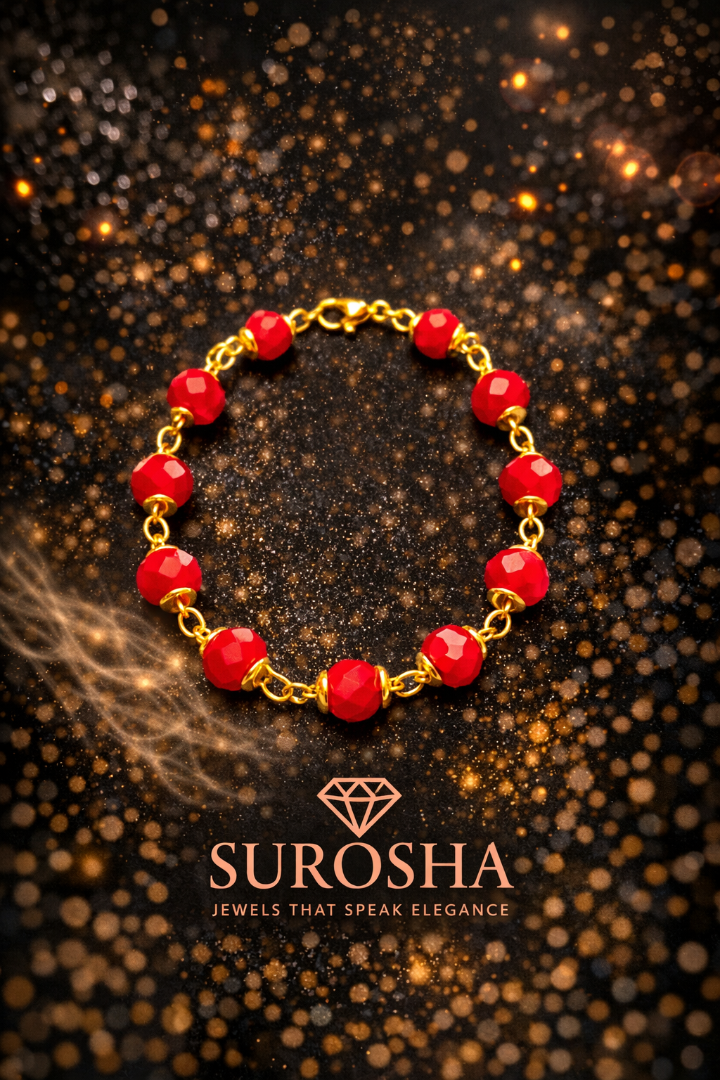 SuRosha Crimson Glow Red Armband