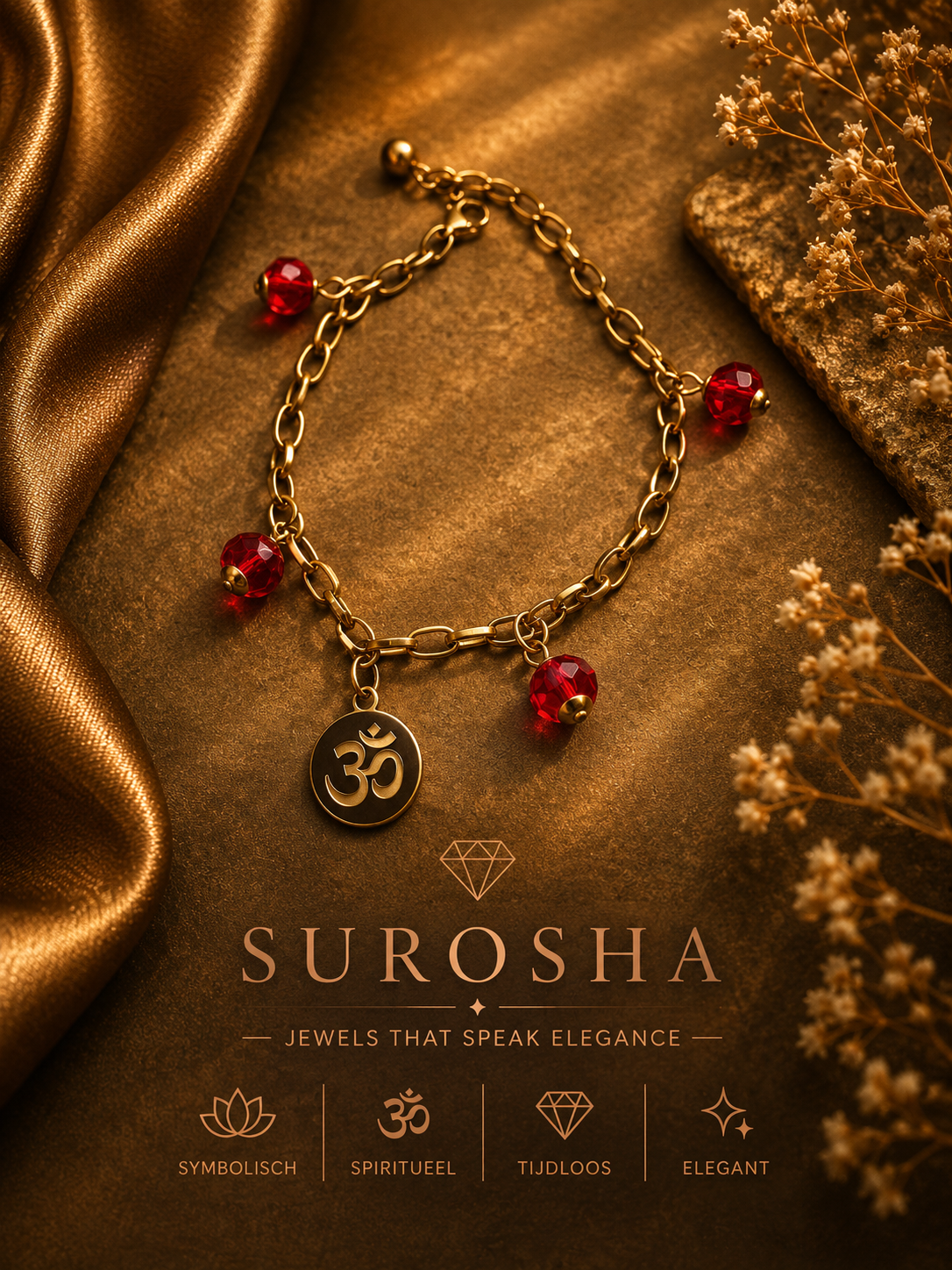 SuRosha Ohm Armband – Rode Ogri Ai Kralen