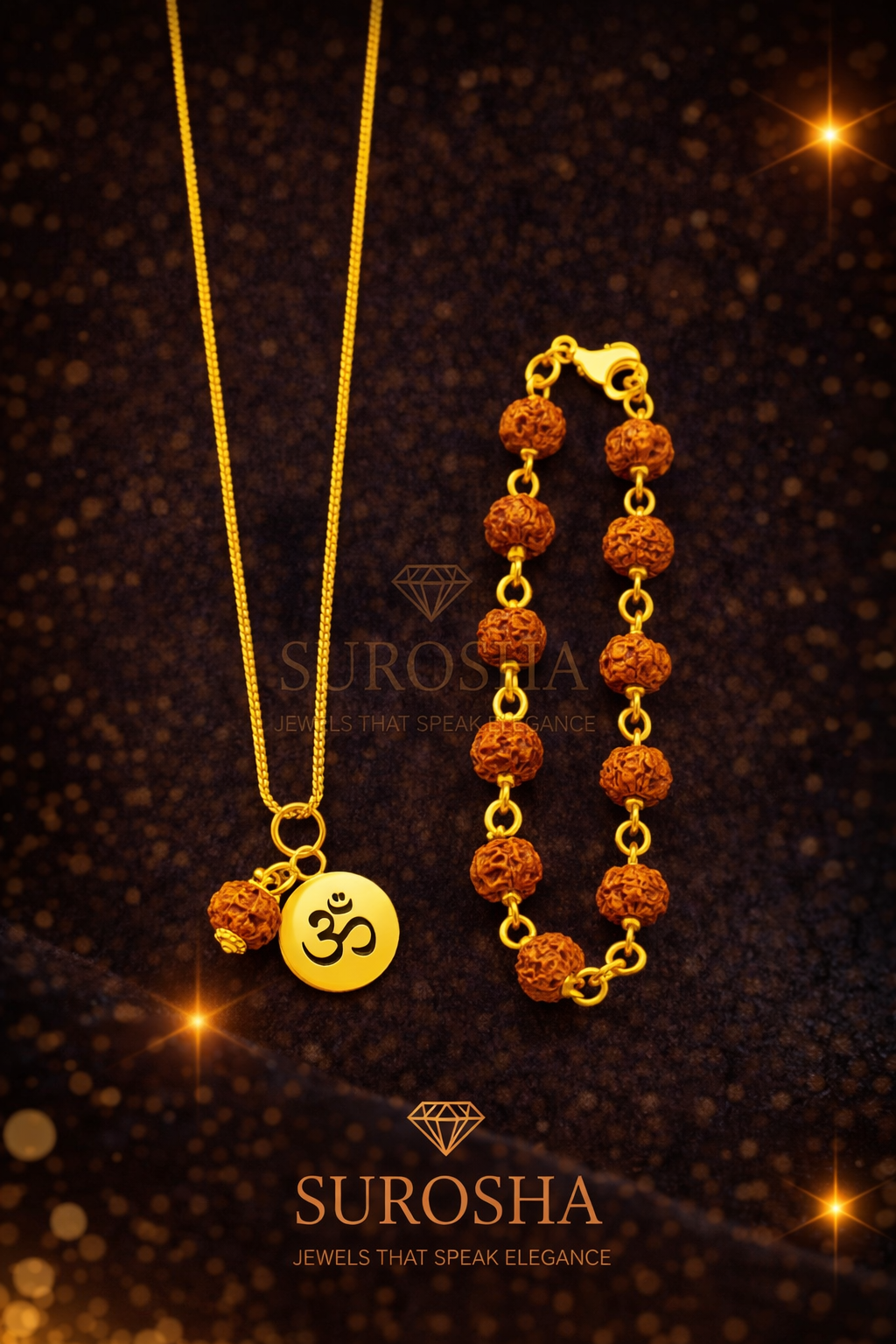 Baby & Kind Set – Rudraksha Kralen met Ohm Bedel
