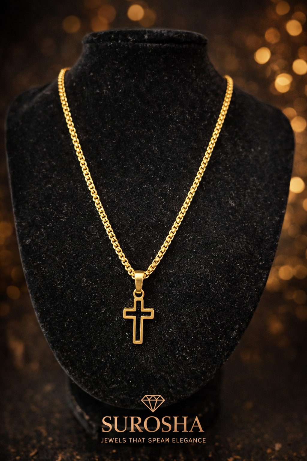 SuRosha Kruis Ketting – Goud – 55 cm