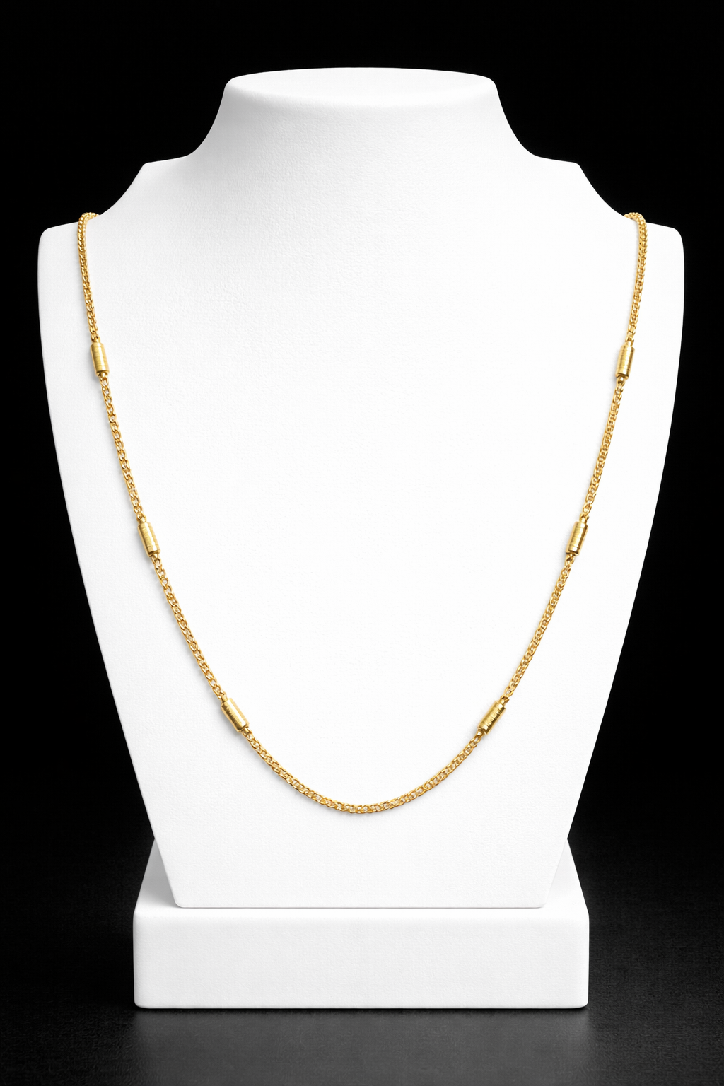 SuRosha Gouden Ketting met Cilinder Details – 50 cm