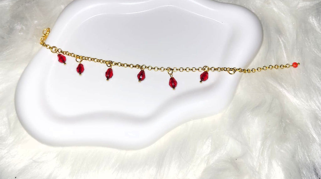 SuRosha Handgemaakte Armband – Rode Druppel OGri AI Kralen