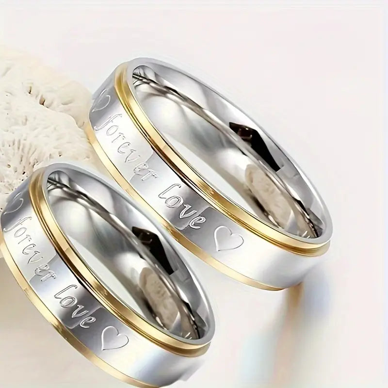Koppelsringen – Zilver & Goud met Gravure “Forever Love” (PRIJS PER RING)