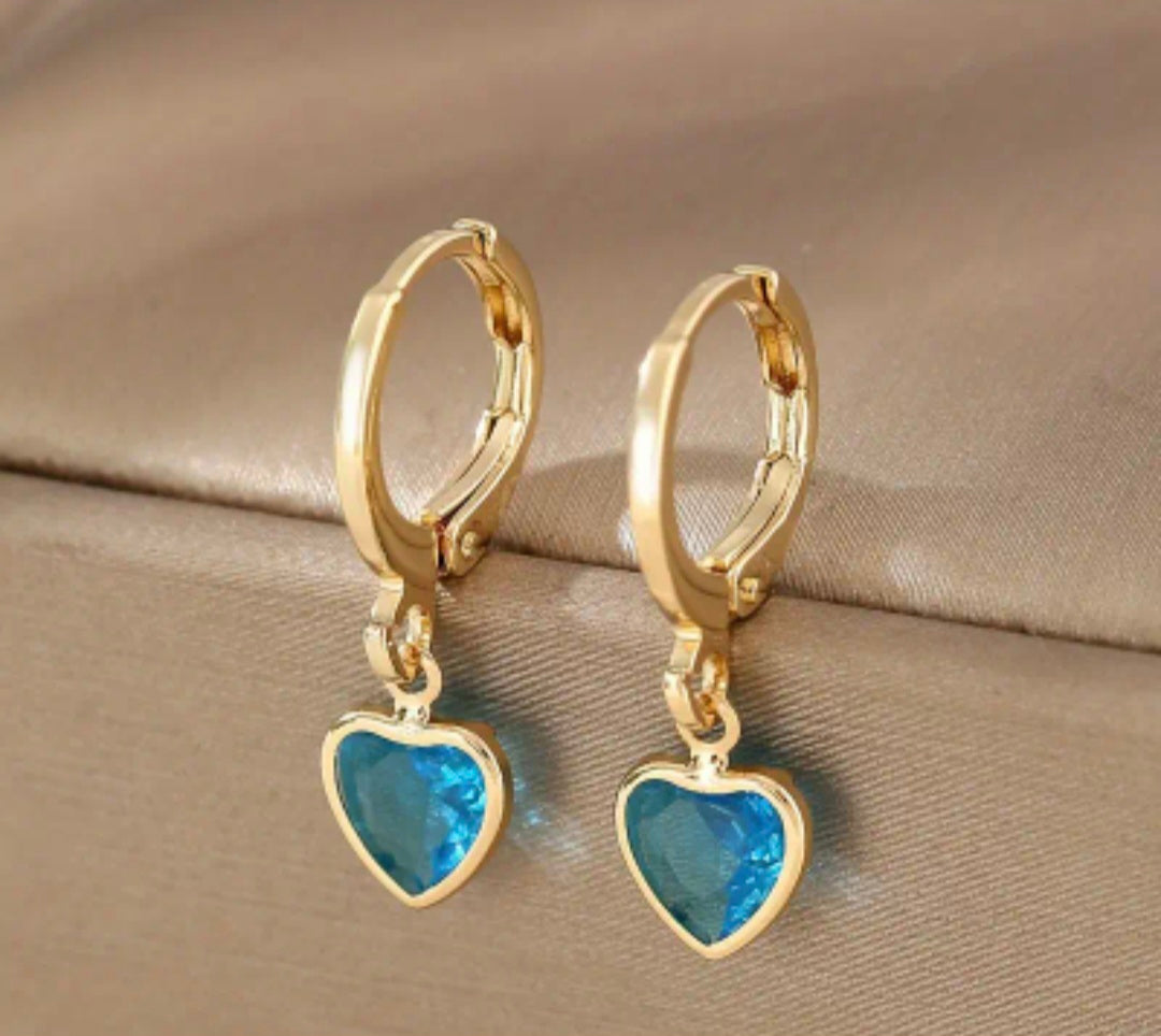 Dames Oorringen Goud – Hartvormige Steen