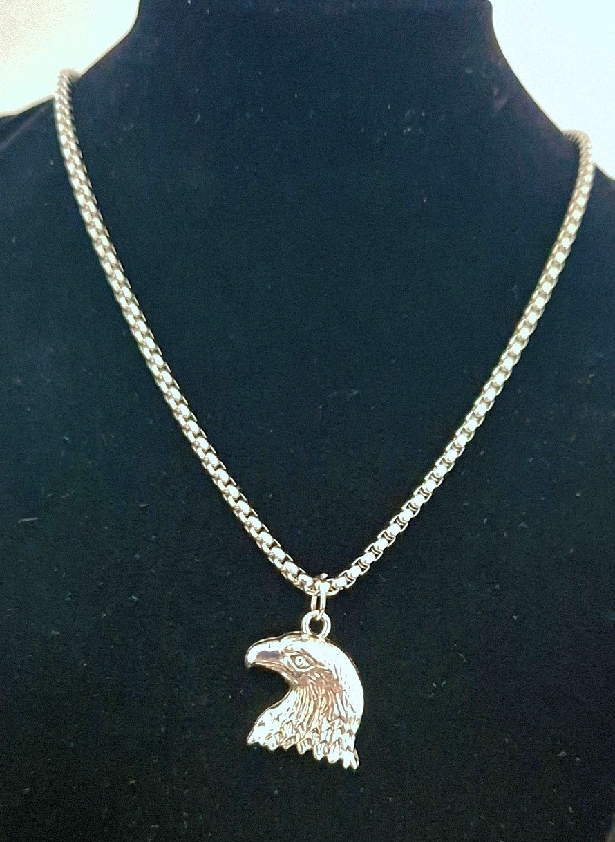 SuRosha Zilverkleurige RVS Ketting met Adelaar Bedel