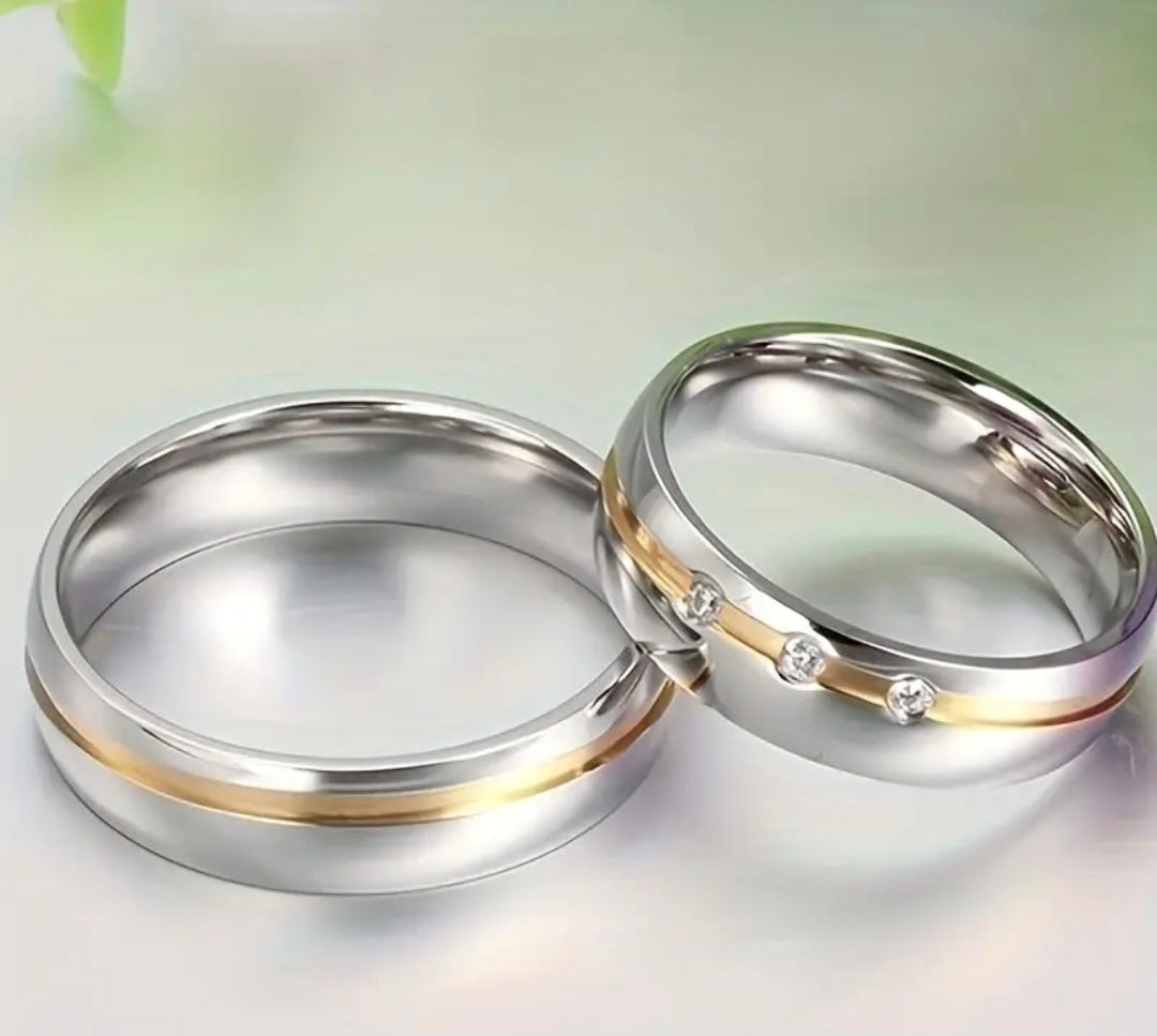 Koppelsringen – Zilver & Goud met Zirkonia (PRIJS PER RING)