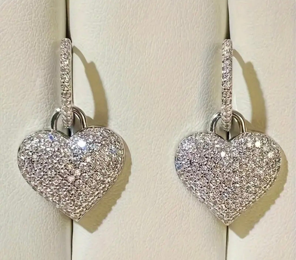 Luxe Dames Oorbellen – Hart met Sprankelende Kristallen