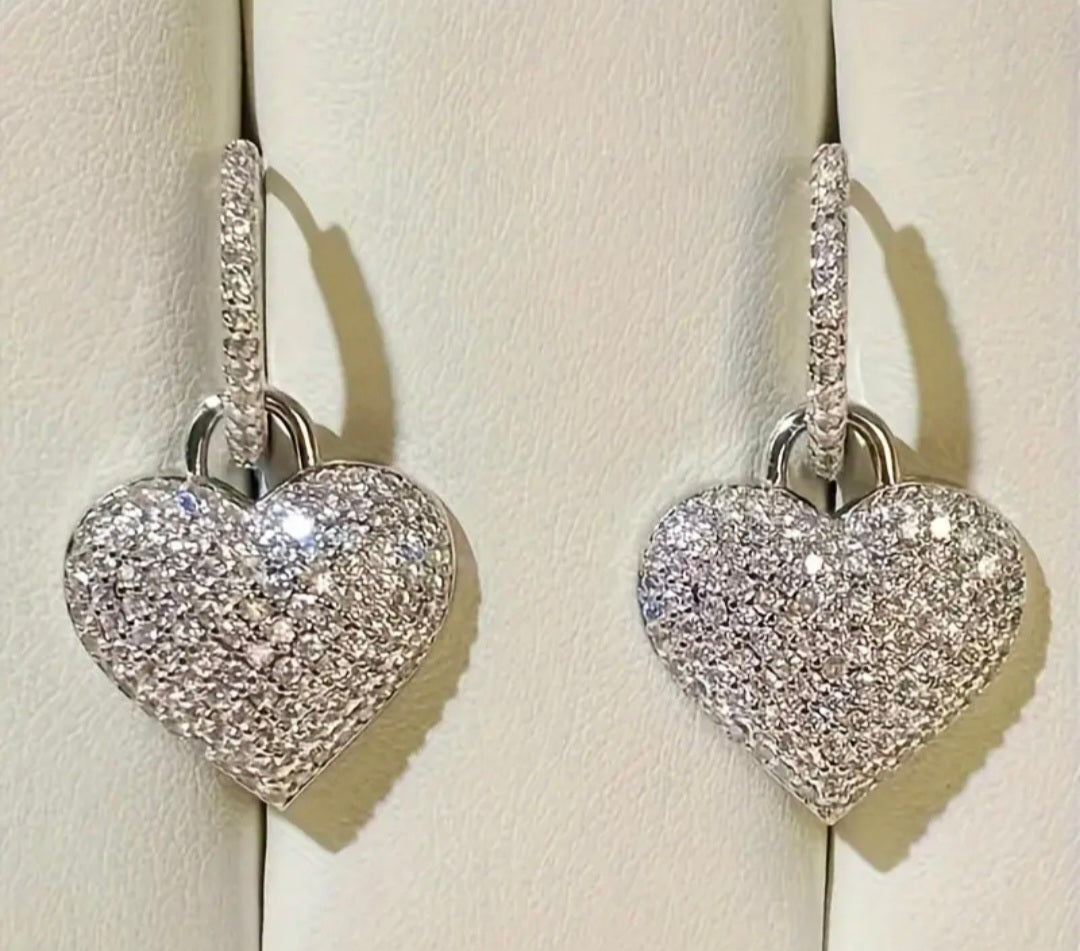 Luxe Dames Oorbellen – Hart met Sprankelende Kristallen