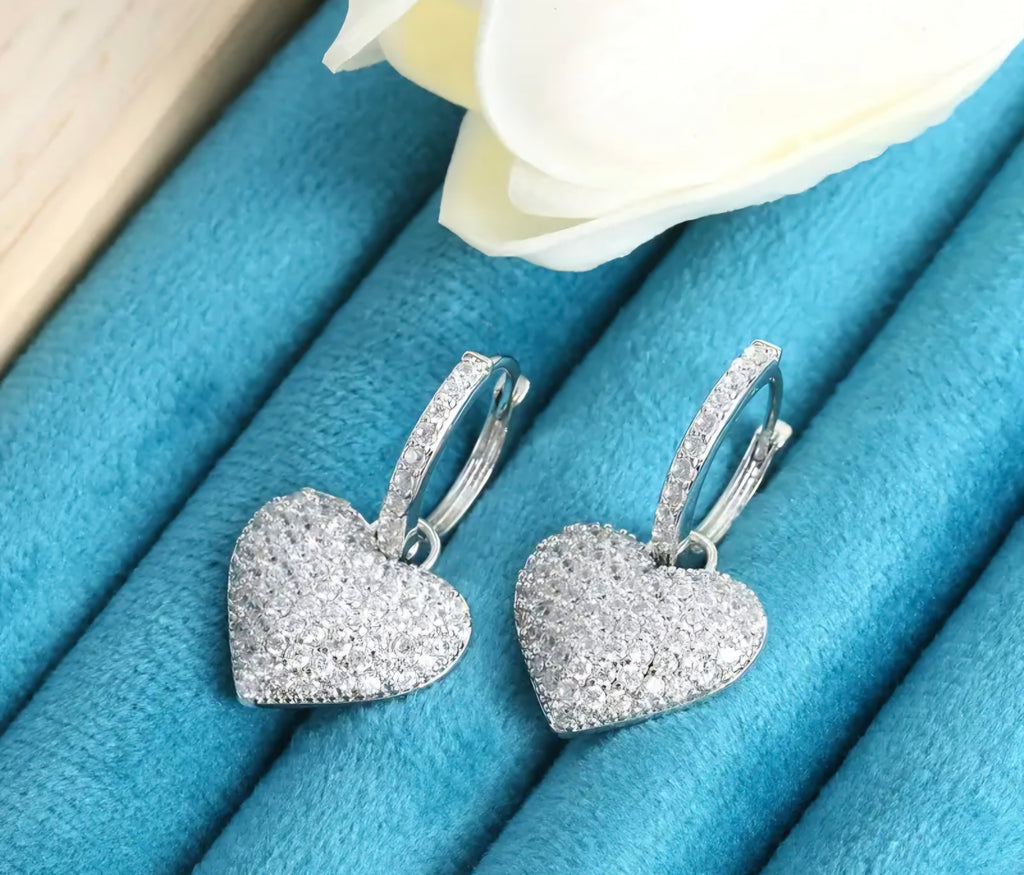 Luxe Dames Oorbellen – Hart met Sprankelende Kristallen