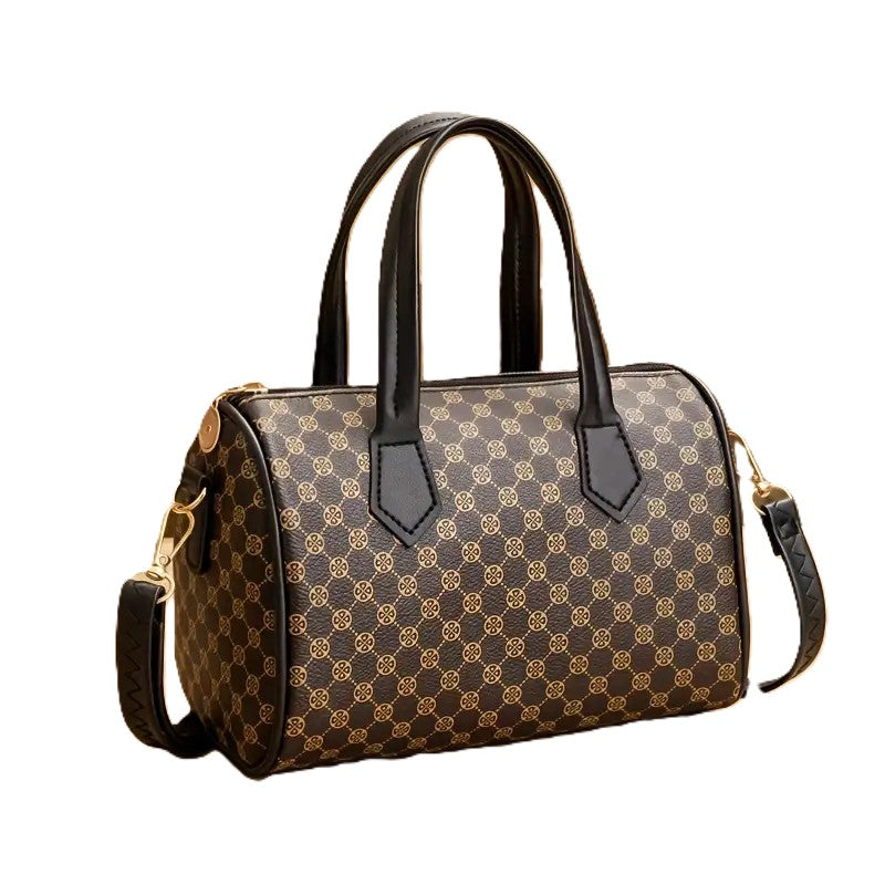 SuRosha Luxe Handtas – Monogram Design met Schouderriem zwart (19x12x13)