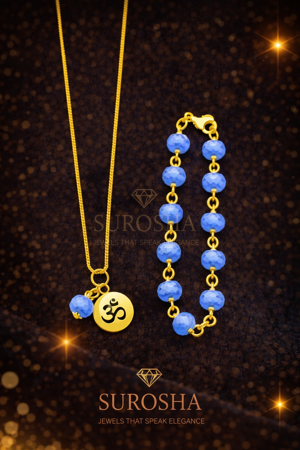 Baby & Kind Set – Pastelblauwe Ogri Ai Kralen met Ohm Bedel