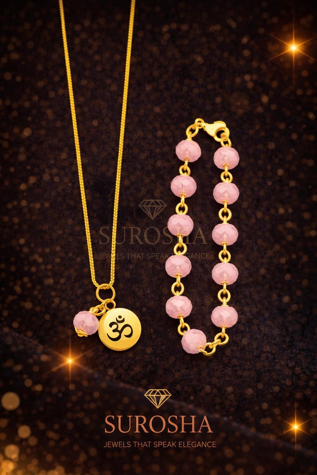 Baby & Kind Set – Pastelroze Ogri Ai Kralen met Ohm Bedel