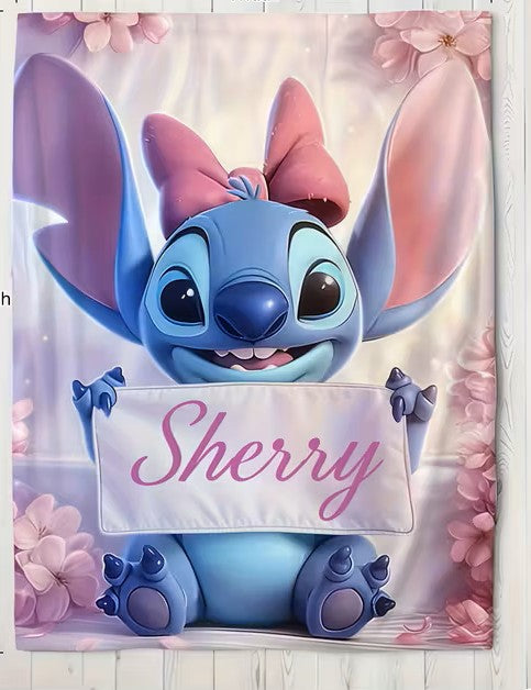 SuRosha Gepersonaliseerde Kinderdeken – Stitch met Strik