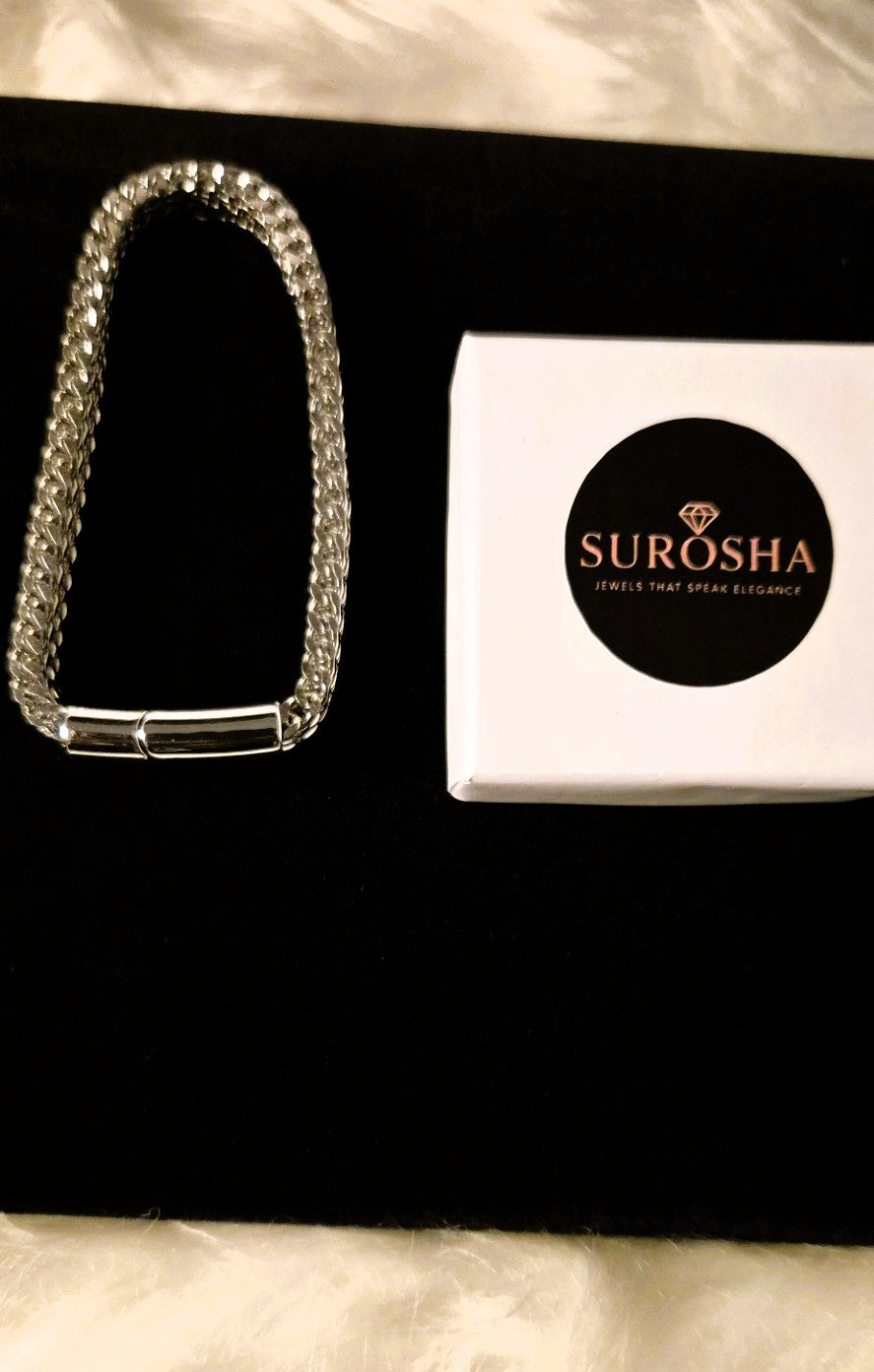 Luxe Gevlochten roestvrijstalen Herenarmband – Zilver