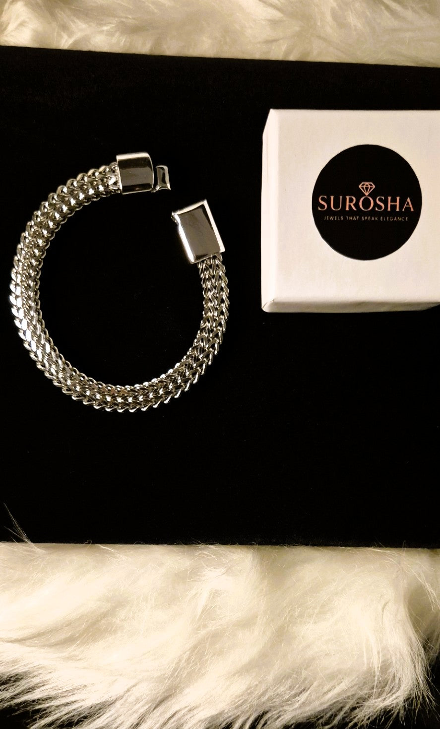 Luxe Gevlochten roestvrijstalen Herenarmband – Zilver