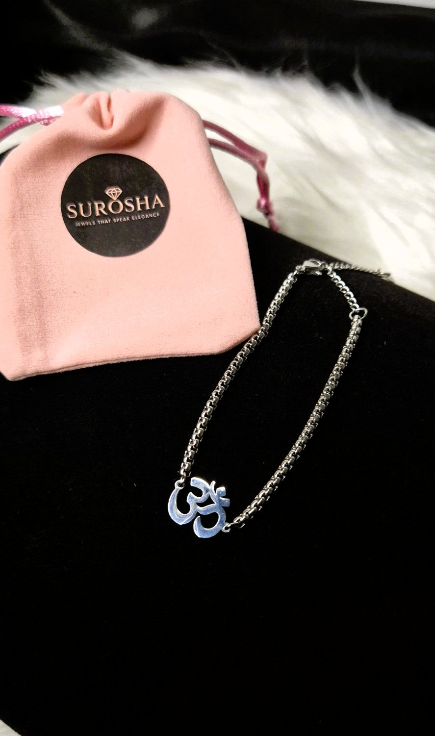 SuRosha OHM Symbool Armband – Stainless Steel Zilver